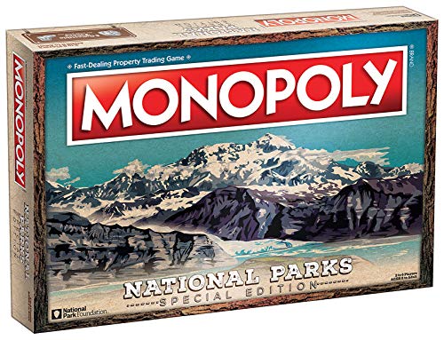 Monopoly National Parks 2020 Edition | Mit über 60 Nationalparks aus den USA | ikonische Orte wie Yellowstone, Yosemite, Grand Canyon und mehr | Lizenziertes Monopoly-Spiel von USAopoly