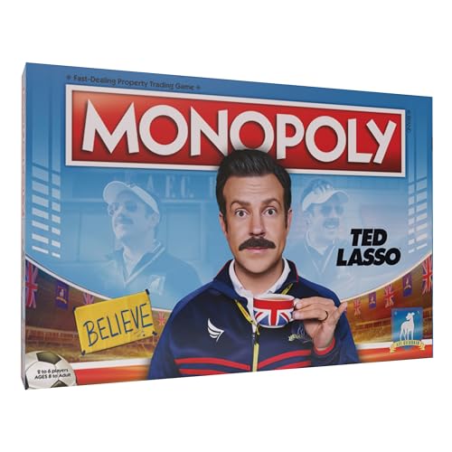 Monopoly Ted Lasso | Offiziell lizenziertes Brettspiel zum Sammeln | Spielen Sie als Believe-Zeichen, Goldfisch, Teetasse, Ted's Visor und mehr | basierend auf beliebten Comedy-Serie Multi von USAopoly