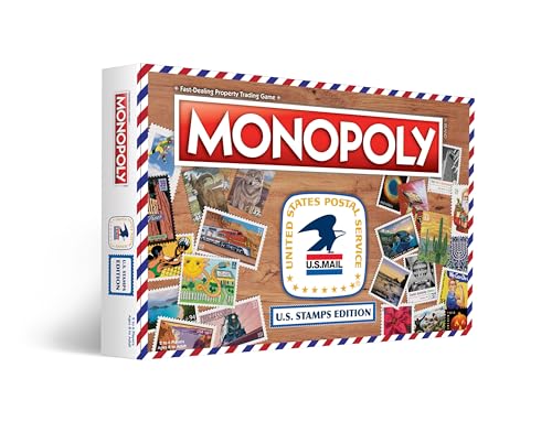Monopoly: U.S. Stamps Edition | Kaufen, verkaufen, handeln Sie ikonische USPS-Briefmarken und Sammlerstücke | Klassisches Monopoly-Spiel | Offiziell lizenzierte United States Postal Service Monopoly: U.S. Stamps Edition | Kaufen, verkaufen, handeln Sie ikonische USPS-Briefmarken und Sammlerstücke | Klassisches Monopoly-Spiel | Offiziell lizenzierte United States Postal Service von USAopoly