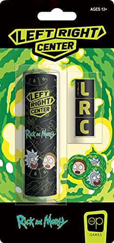 Rick and Morty Edition von Left Right Center | Sammlerstück-Würfelspiel mit Erwachsenen-Schwimm-TV-Show-Thema | Offiziell lizenziertes Rick & Morty-Spiel von USAopoly