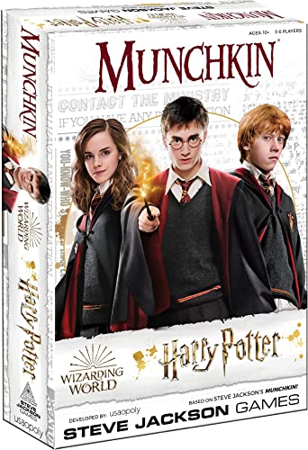 The OP USAopoly - Munchkin Deluxe Harry Potter Card Game - Offiziell Lizenziertes Harry Potter Merchandise & Munchkin Spiel - Für 3-6 Spieler - Ab 11 Jahren - Englisch von USAopoly