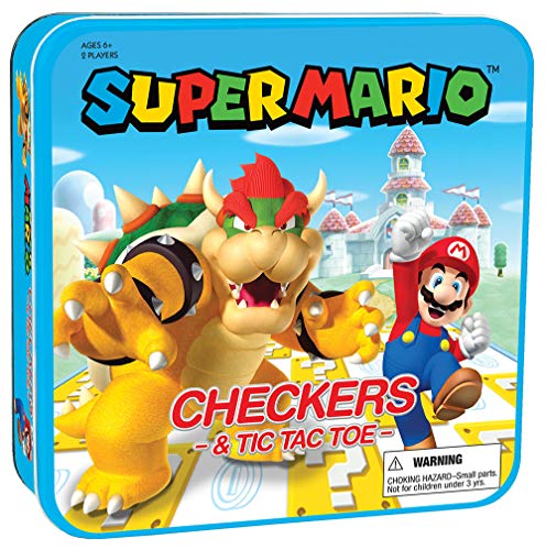 The OP USAopoly - Super Mario Checkers & Bowser Tic-Tac-Toe Spiel - Ab 6 Jahren - Für 2 Spieler - Englisch von USAopoly