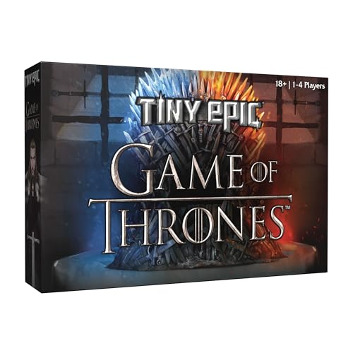 Tiny Epic Game of Thrones Board Game, Strategy Game for Adults & Teens, 1-4 Players, 60+ Min Playtime, Play as Iconic Westeros Characters, Custom Dice, Miniatures, Metal Coins, and Wooden Components Tiny Epic Game of Thrones Board Game, Strategy Game for Adults & Teens, 1-4 Players, 60+ Min Playtime, Play as Iconic Westeros Characters, Custom Dice, Miniatures, Metal Coins, and Wooden Components von USAopoly
