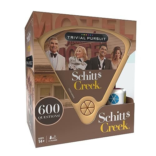 USAOPOLY Trivial Pursuit Schitt's Creek Edition | Quizspiel Fragen von Schitt's Creek | 600 Fragen & Die im Reisebehälter | Offiziell lizenziertes Schitt's Creek Spiel von USAopoly