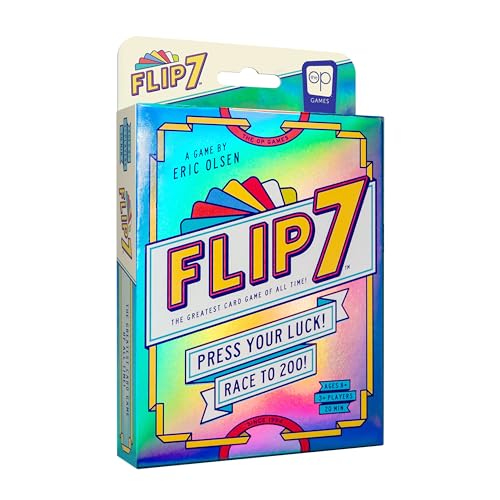 USAopoly Flip 7™ Kartenspiel | Kompaktes Familienspiel | Mischung aus Glück und Strategie | Schnell zu Lernen | 94 Karten | Englische Spielregeln von USAopoly