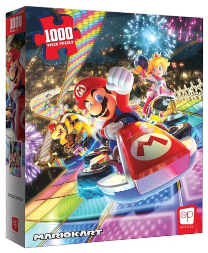 USAopoly PZ005-734-002200-06 Kart Rainbow Road 1000 Teile Super Mario Bros Puzzle, Mehrfarbig von USAopoly