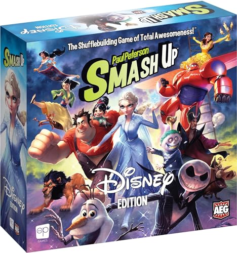 USAopoly The OP Smash Up: Disney Edition - Mit Disney Charakteren von Frozen, Alladin, Der König der Löwen und mehr - Grundspiel - Ab 14 Jahren - Für 2 bis 4 Spieler - Englisch von USAopoly