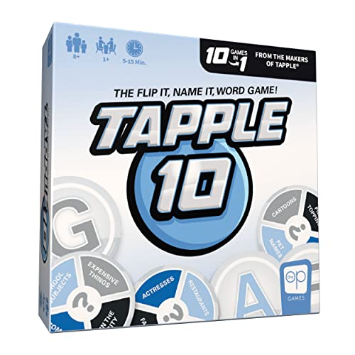 USAopoly Tapple 10 | Mit 10 verschiedenen Spielen in 1 | lustiges Familienkartenspiel in einer tragbaren Verpackung | 1 oder mehr Spieler, ab 8 Jahren von USAopoly