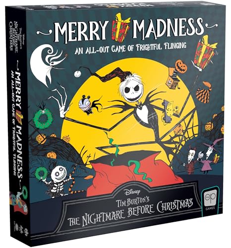 USAopoly The OP Disney Tim Burton's The Nightmare Before Christmas Merry Madness - Würfelspiel - Ab 6 Jahren - Für 3 bis 5 Spieler - Englisch USAopoly The OP Disney Tim Burton's The Nightmare Before Christmas Merry Madness - Würfelspiel - Ab 6 Jahren - Für 3 bis 5 Spieler - Englisch von USAopoly