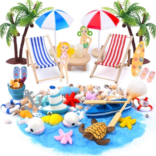 USHOP 38 Stück Strand-Mikrolandschaft Mini,Mini Liegestuhl Sonnenschirm Palme StrandDekorationen,Sommer Strand Mikrolandschaft,DIY Strand und Meer,Sommerliche Garten-Deko,DIY Miniatur-Ornament-Set USHOP 38 Stück Strand-Mikrolandschaft Mini,Mini Liegestuhl Sonnenschirm Palme StrandDekorationen,Sommer Strand Mikrolandschaft,DIY Strand und Meer,Sommerliche Garten-Deko,DIY Miniatur-Ornament-Set von USHOP