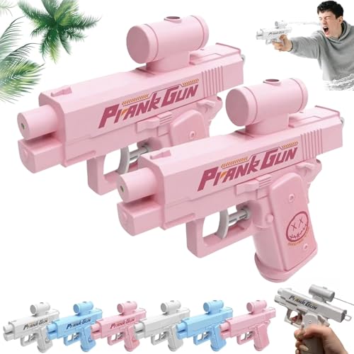 Prank Streich Wasserpistole, Prank Reverse Water Guns, Zwanghafte Zweiwege Umgekehrte Wasserpistole Ideale Neuheitsgeschenke for Freunde, Klassenkameraden Und Familie (Rosa+Blau2) von USMEI