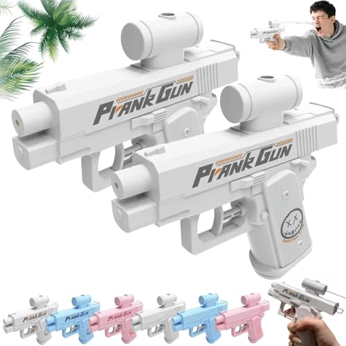 Prank Streich Wasserpistole, Prank Reverse Water Guns, Zwanghafte Zweiwege Umgekehrte Wasserpistole Ideale Neuheitsgeschenke for Freunde, Klassenkameraden Und Familie (Weiß2+Blau2) von USMEI