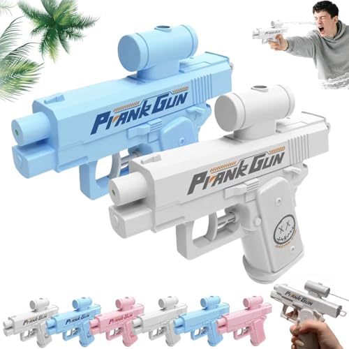 Prank Streich Wasserpistole, Prank Reverse Water Guns, Zwanghafte Zweiwege Umgekehrte Wasserpistole Ideale Neuheitsgeschenke for Freunde, Klassenkameraden Und Familie (Weiß2+Rosa2) von USMEI