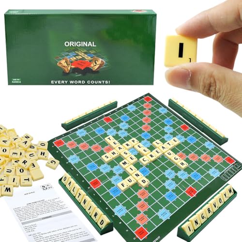 Rechtschreibung Scr-Abble Buchstabenspiel, KreuzworträTsel-Brettspiel FüR Kinder Und Erwachsene Un Way to Make Every Word Count, Gesellschaftsspiel,for 2-4 Players, Ages 6+ (Großes Menü) von USMEI