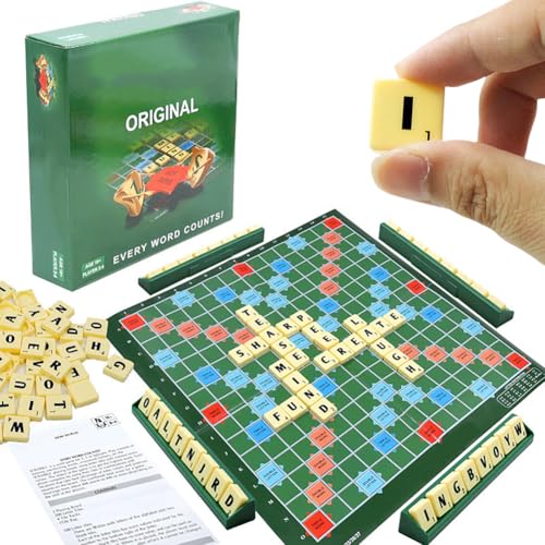 Rechtschreibung Scr-Abble Buchstabenspiel, KreuzworträTsel-Brettspiel FüR Kinder Und Erwachsene Un Way to Make Every Word Count, Gesellschaftsspiel,for 2-4 Players, Ages 6+ (Kleines Set) von USMEI