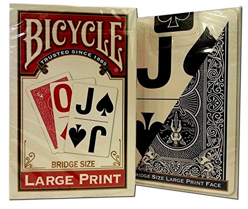Bicycle Large Print Bridge Playing Cards 2 Decks -(1) Red, (1) Blue von USPCC