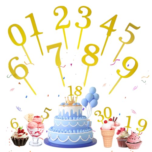 Cake Topper Happy Birthday, Cake Topper Zahlen 0-9 Geburtstag Tortendeko Kuchenstecker Cupcake,Geeignet für Geburtstagsfeiern Jeden Alters Hochzeitsparty Cake Topper Happy Birthday, Cake Topper Zahlen 0-9 Geburtstag Tortendeko Kuchenstecker Cupcake,Geeignet für Geburtstagsfeiern Jeden Alters Hochzeitsparty von UTEFIF