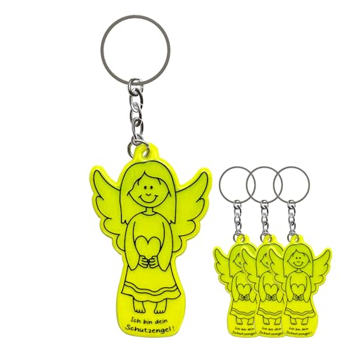 UTEFIF 4 Stück Einschulung Mädchen Geschenk，Schutzengel-Reflektor für Mädchen，Schlüsselanhänger Schulkind Geschenk zur Einschulung，Reflekt von UTEFIF