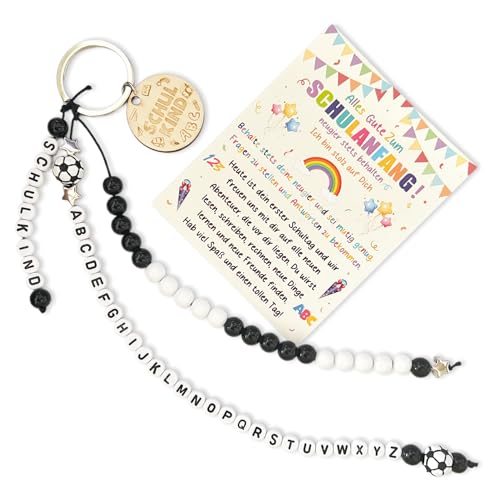 UTEFIF Schulkind Geschenk, Rechenkette Schultüte mit Schulanfang Glücksbringer Plus Grußkarte, Schulanfang Geschenk Glücksbringer(schwarz) von UTEFIF