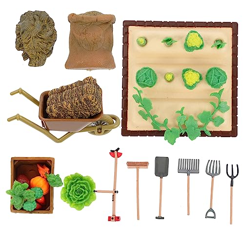 UTHCLO Mini-Bauernhof-schmuck-Set 1 Set Mini-gemüsefeld-Modell Eisenschaufel Hacke Sicher Praktische Landschaftsdekoration von UTHCLO