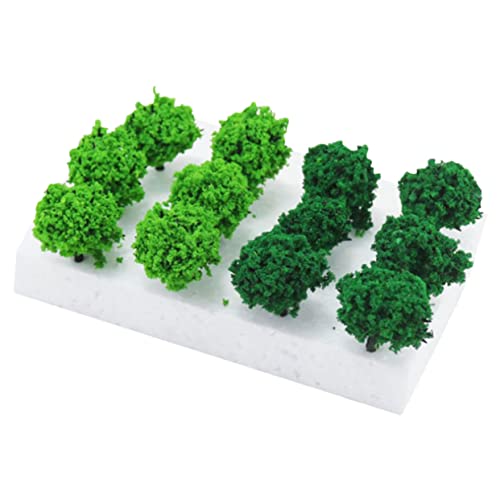 UTHCLO 1 Schachtel Miniatur Landschaftsbaum Modell Kunststoff Strauch Cluster Deko für Sandtisch Garten Diorama Puppenhaus Zubehör Realistische Pflanzen für Modellbau und Zufällige Farbe von UTHCLO