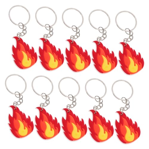 UTHCLO 10 Stück Teiliges Feuerwehr Schlüsselanhänger Feuerwehrparty Deko Tapferer Held Flammenmotiv Feuerwehrmann Party Mitgebsel für Kindergeburtstag und Feier von UTHCLO