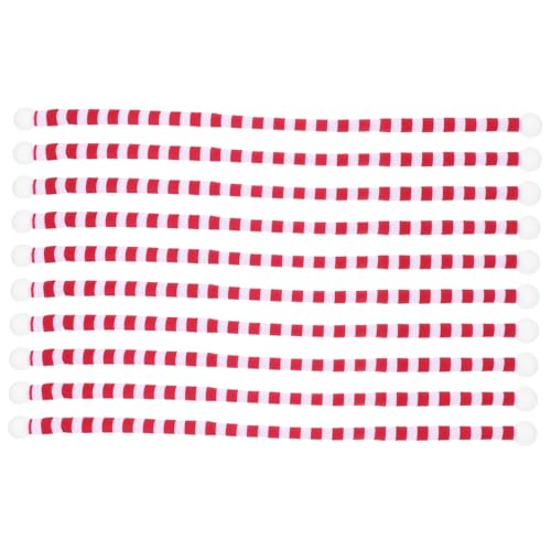 UTHCLO 10 Stück Teiliges Mini Weihnachts Schals Rot Weiß Gestreift Weicher Weinflaschen und Puppendeko Vielseitige DIY Bastelaccessoires von UTHCLO