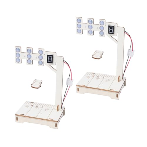 UTHCLO 2 Sätze DIY Stem Ampel Bausatz für Teens Holzmodell Verkehrsampel mit Digitaler Programmierung Lernspielzeug zur Verkehrsregel Simulation und Praktischen von und Technikverständnis von UTHCLO