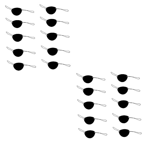 UTHCLO 2 Sätze Einzelne Augenklappe Augenmasken Hautpflege Party Cosplay Halloween Piraten-augenklappen Liner Stütze Falten Grube Schild Gießen Kind Kostüme Gesichts- Black 14 Stück * 2 von UTHCLO