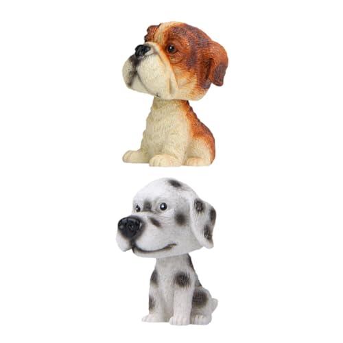 UTHCLO 2 Stück Handgefertigte Wackelhund Auto Armaturenbrett Dekoration Niedliche Hundemodelle für Fahrzeug Innenraum Präzise Details Einfache Installation Kreative Autoaccessoires für von UTHCLO