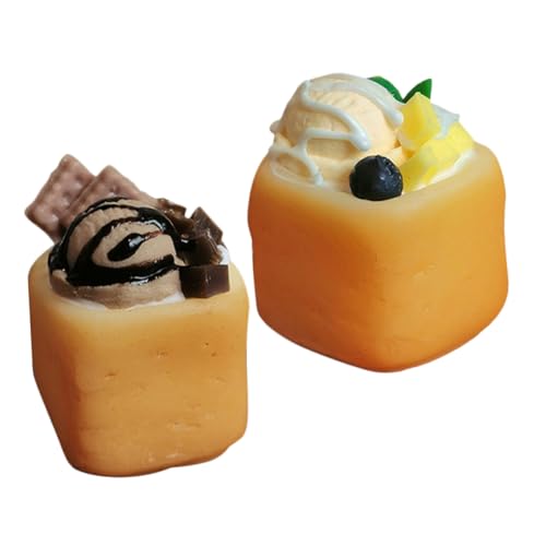 UTHCLO 2 Stücke Miniatur Eiscreme Toast Modell Lebendige Farben Leicht und Tragbar Sicher für Puppenhaus Dekoration und Miniatur Küche von UTHCLO