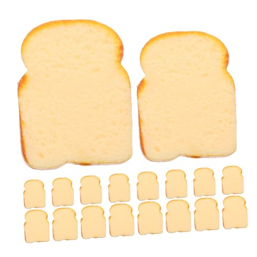 UTHCLO 20 Stück Teiliges Realistisches Spielzeugbrot Künstliche Toastscheiben in Großer und Mittlerer Detailgetreue Miniatur Backwaren für Puppenhaus Fotografie Requisiten Sammler und von UTHCLO