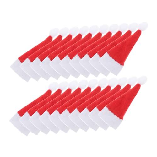 UTHCLO 24 Stck. Mini Weihnachtsmützen Teilig Bunte Mini Hüte aus Kleine Dekoration für Lollipop DIY Weihnachtsdeko Vielseitige für Festliche Tischdekoration von UTHCLO