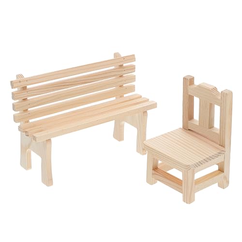 UTHCLO 2Stücke Holzstuhl und Bank für Puppenhaus Teiliges Modell für Garten und Spielzimmer Vielseitige Möbel Holz für Puppen Zubehör zur Dekoration UTHCLO 2Stücke Holzstuhl und Bank für Puppenhaus Teiliges Modell für Garten und Spielzimmer Vielseitige Möbel Holz für Puppen Zubehör zur Dekoration von UTHCLO