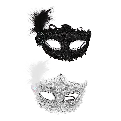 UTHCLO 2stücke Cosplay Federmasken Für Frauen Augenmasken Für Maskenball Und Partys Für Kostümveranstaltungen Schwarz Und Weiß von UTHCLO