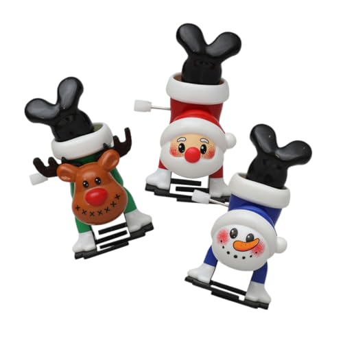UTHCLO 3 Stück Weihnachts -Elch Party weihnachtliches Aufziehspielzeug Weihnachten Strümpfungs -Stuffers Miniaturspielzeug Vorschullager Strümpfe pp von UTHCLO