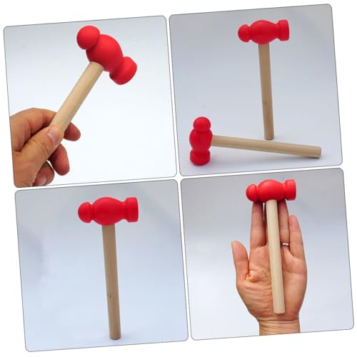 UTHCLO 4 Stück Kinderwerkzeug Teiliges Holzhammer für Kleinkinder Kleines Hämmerchen mit Glatter Oberfläche Robust und Langlebig Geeignet für Rollenspiele und Eltern Junge Mädchen von UTHCLO