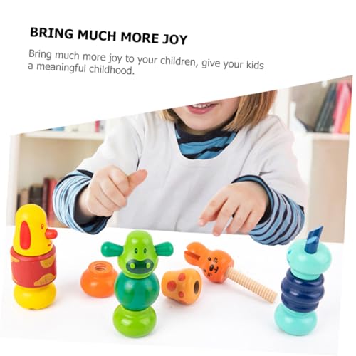 UTHCLO 4 Stück Teiliges Schrauben Langlebigem Material für Kleinkinder Ab Jahr Fördert Feinmotorik Logisches Denken und Farberkennung Pädagogisches Konstruktionsspielzeug für Junge von UTHCLO