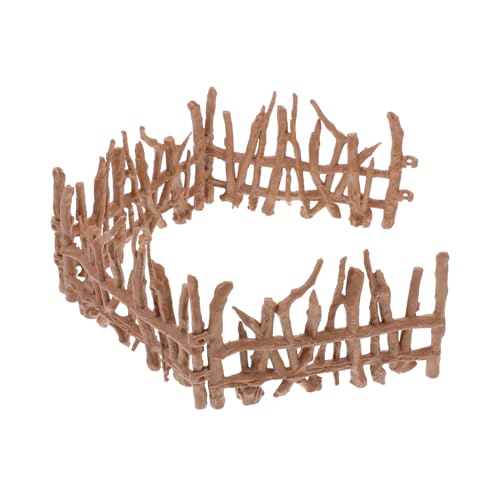 UTHCLO 4 Stück Zaundekoration für Zaun für Puppenhaus Gartendekoration Zaun Kunststoffzaun Dekoration Spielset mit Bauernhoffiguren Puppenhaus-Miniornamente Plastik Brown von UTHCLO
