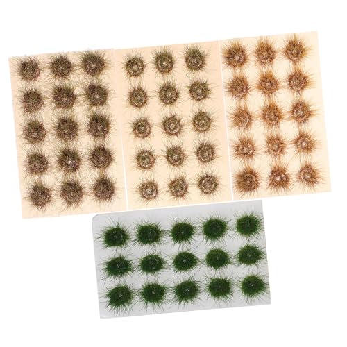 UTHCLO 4 Stücke Realistische Modellpflanzen Grasbüschel Teiliges Detailreiche Gras Cluster für Diorama Modelleisenbahn Sandtisch Landschaftsbau Nahtlose Integration Naturgetreue Grüne von UTHCLO