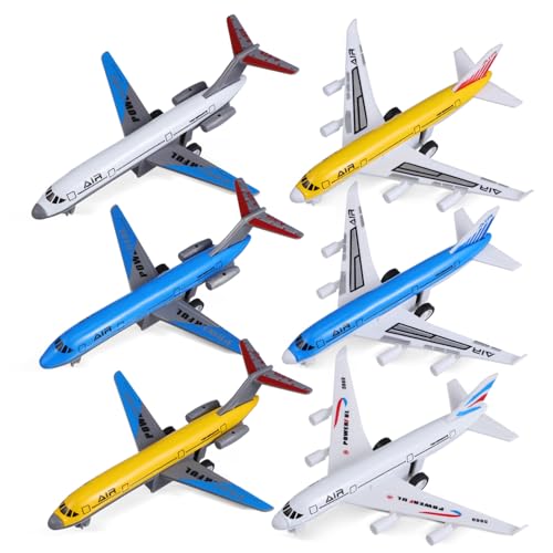 UTHCLO 6 Stück Teiliges Legierungsflugzeug Spielzeugset für Realistische Robuste Modellflugzeuge mit Pull Back Funktion Detailgetreue Passagierflugzeug Modelle für Jungen und Mädchen UTHCLO 6 Stück Teiliges Legierungsflugzeug Spielzeugset für Realistische Robuste Modellflugzeuge mit Pull Back Funktion Detailgetreue Passagierflugzeug Modelle für Jungen und Mädchen von UTHCLO