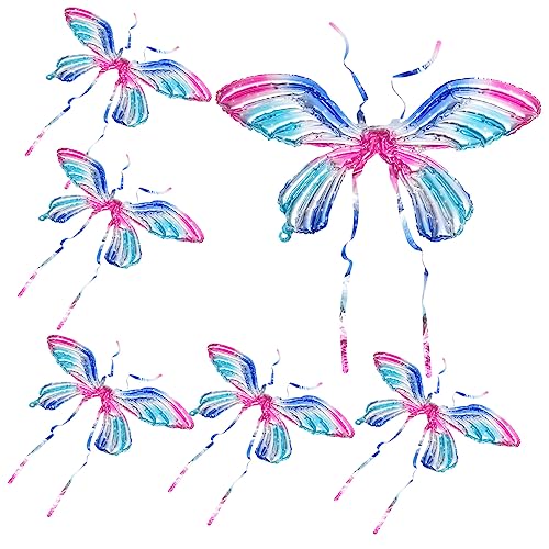 UTHCLO Butterfly Wing Ballons aus Aluminiumfolie Pack Schillernde Blaue Flügel Aufblasbare Dekoration für Partys Halloween Weihnachten Bühnenauftritte Mini Handpumpe von UTHCLO