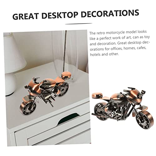 UTHCLO Eisen Motorrad Modell Mittelgroßes Motorraddekor Vintage Bronze Für Kinderzimmer Büro Wohnzimmer Kunst Skulptur Desktop Ornament von UTHCLO