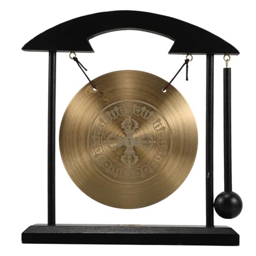 UTHCLO Feng-Shui-Ornamente Gong Japanisches Dekor Gong Und Unterstützung Meditationsglocken Gongdao Messing Asiatisches Dekor Desktop Glocken Für Zimmer Segen Kupfer von UTHCLO