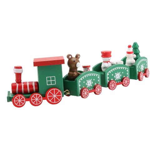 UTHCLO Holz Zug Ornament Liebevolle Kuchen Dekoration Kreativer Kleiner Eisenbahn Aufsteller für Geburtstag und Weihnachten Vielseitiger Party und Wohnaccessoire Grün von UTHCLO