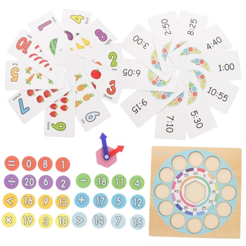 UTHCLO Holzlernspielzeug Lernuhr Zeitverständnis Zahlen Formenerkennung Pädagogisches Montessori für Kleinkinder zur Frühkindlichen von UTHCLO