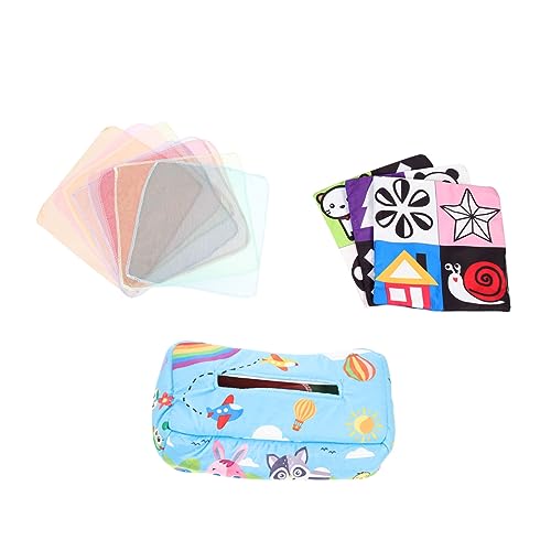 UTHCLO Kasten Lernspielzeug für sensorisch interaktives plüschtier Tissue Box Toy Zeichentrick-Sinnesspielzeug Vorschullernspielzeug von UTHCLO