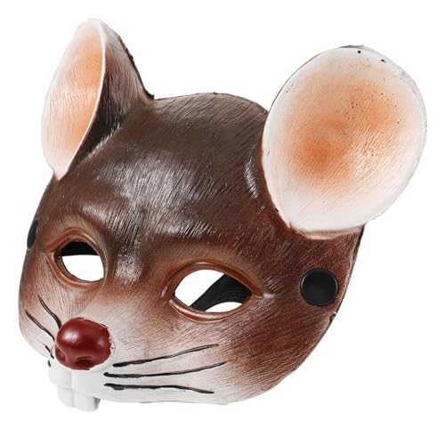 UTHCLO Maus Maske Karneval Party Masken für Erwachsene Leichtes PU Material Halloween Kostüm Fasching Cosplay Zubehör Braun von UTHCLO