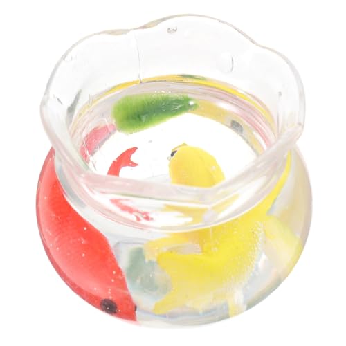 UTHCLO Miniatur Koi Fischglas Realistisch Aquarium Dekoration Mikroszene für Puppenhaus Büro Bereich Vielseitig Einsetzbar Naturgetreu Kleines Fischbecken Accessoire von UTHCLO