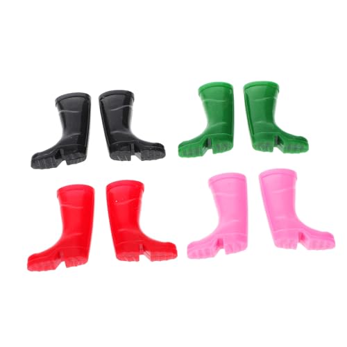 UTHCLO Miniatur-Regenstiefel-Set Für Puppenhäuser 8-teilig Puppenschuhe Weihnachtsmannstiefel Für Weihnachten Realistische Miniatur-Regenstiefel Für Jungen Und Mädchen von UTHCLO